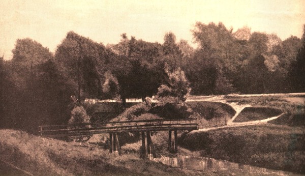 Eine sehr frühe Brücke über die Stever an gleicher Stelle wie unten. Die Verbindung nach Hullern, Lüdinghausen und Olfen.